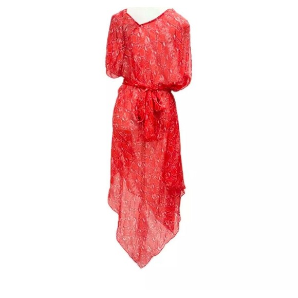 Diane Von Furstenberg Serena Dress Silk Python Print Kaftan Beach Cover Up M NWT - Picture 1 of 8